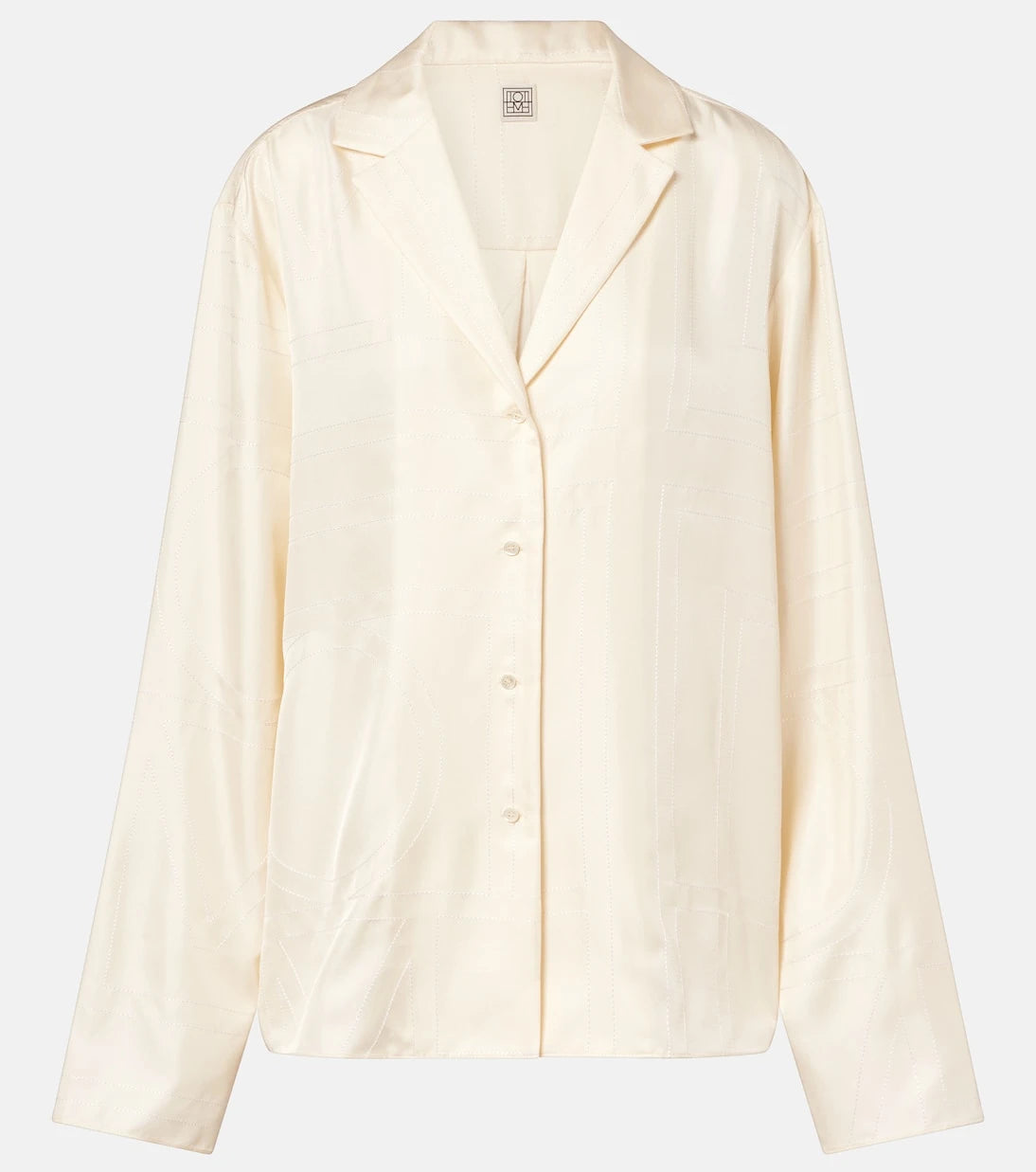 Toteme - Monogram silk satin pajama shirt