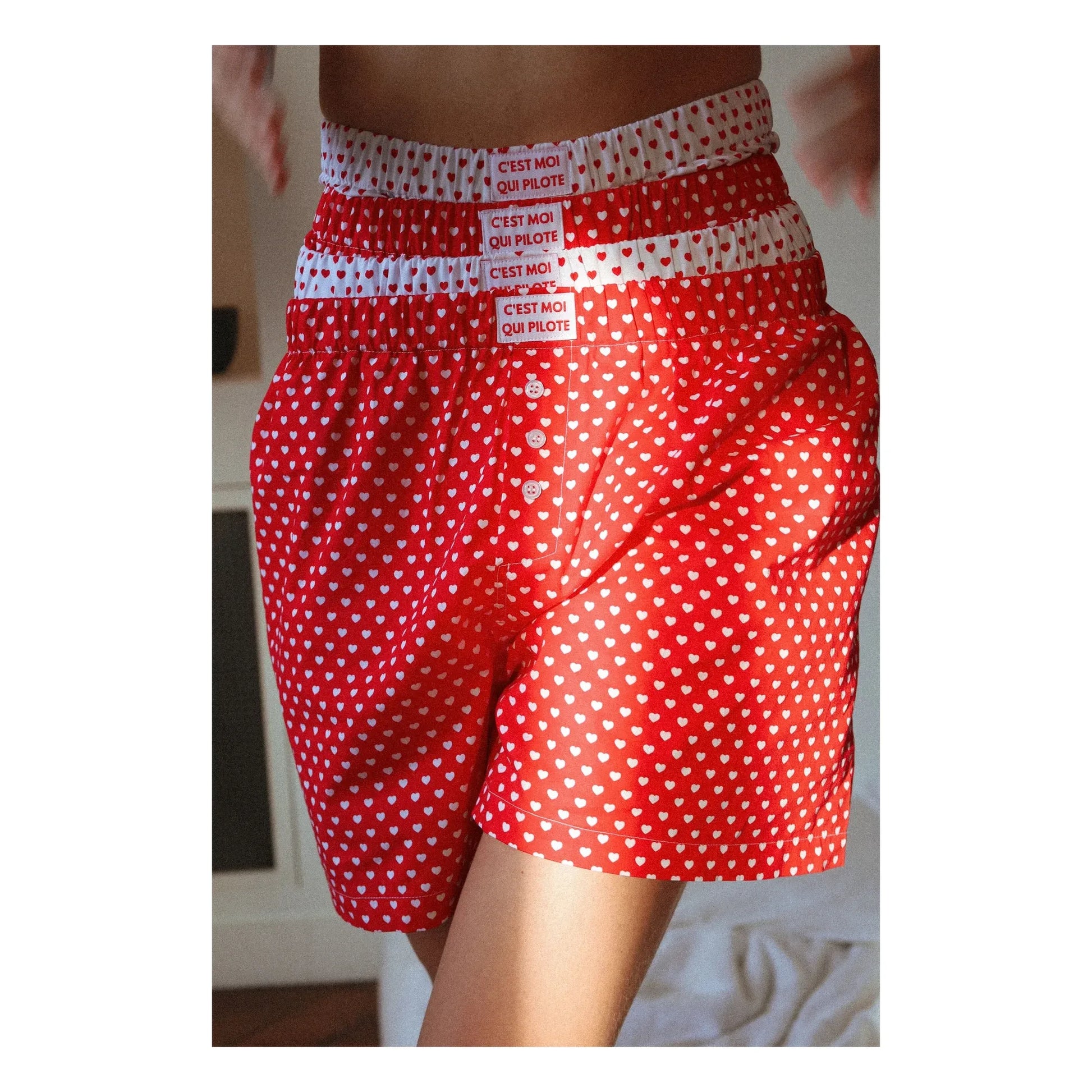C'est moi qui pilote - Hearts underpants  | Red