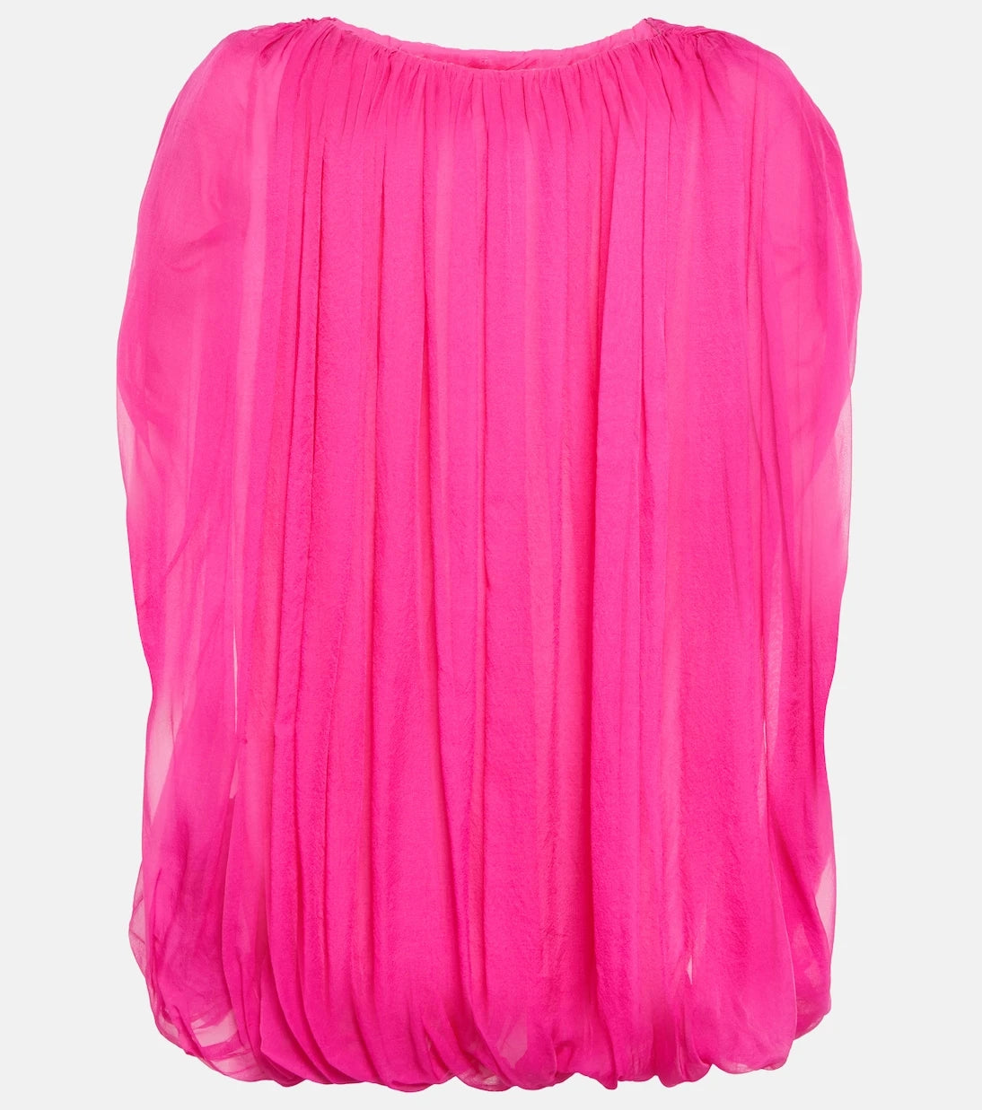 Rick Owens - Gathered silk chiffon top