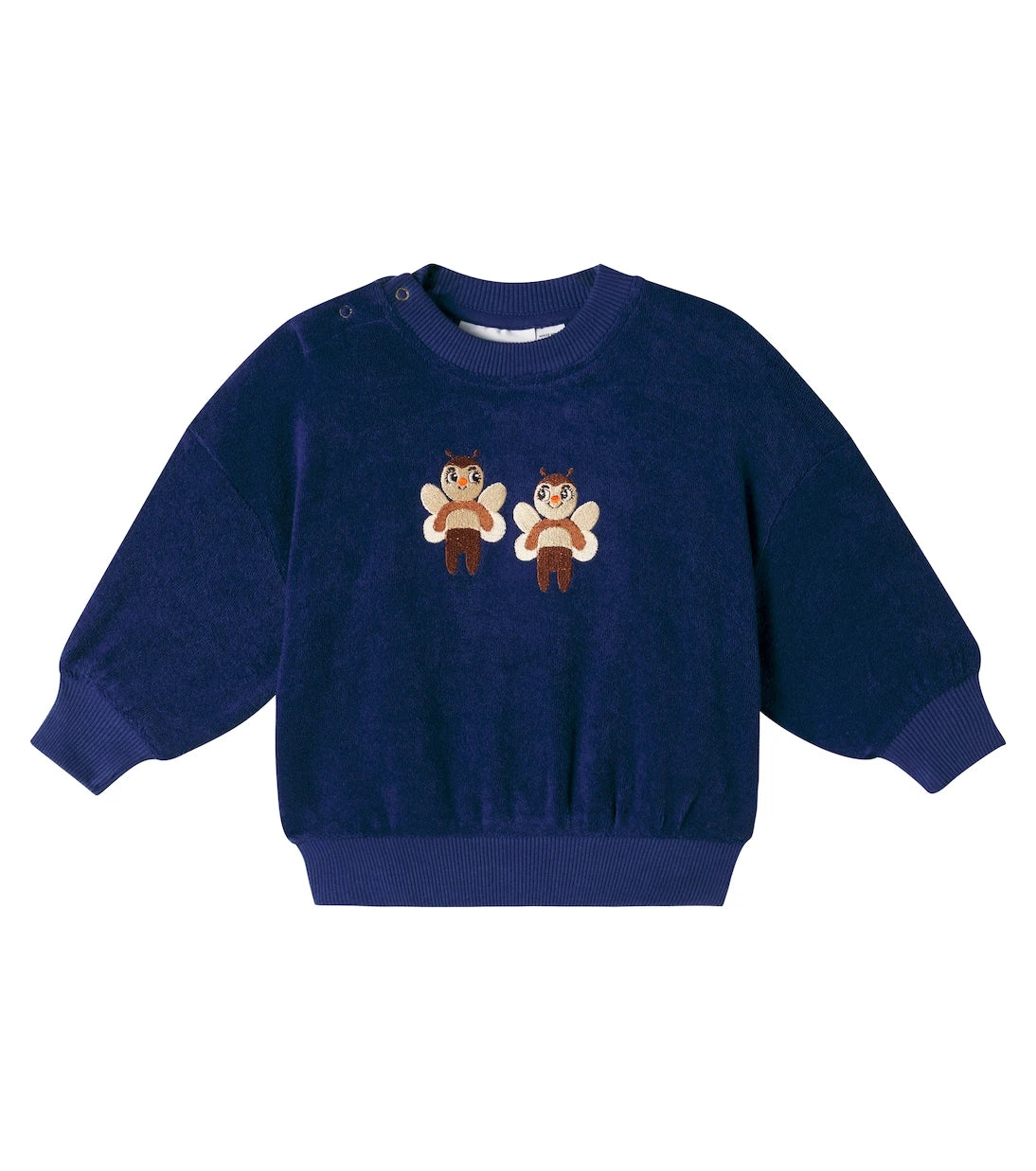 Mini Rodini - Baby embroidered cotton terry sweatshirt