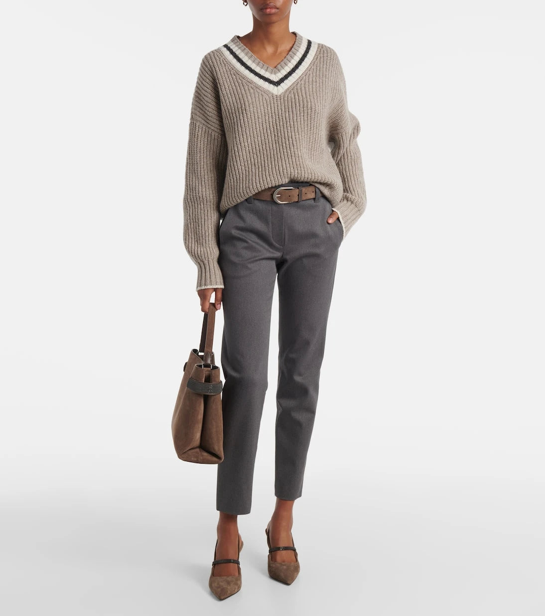 Brunello Cucinelli - Cotton-blend slim pants