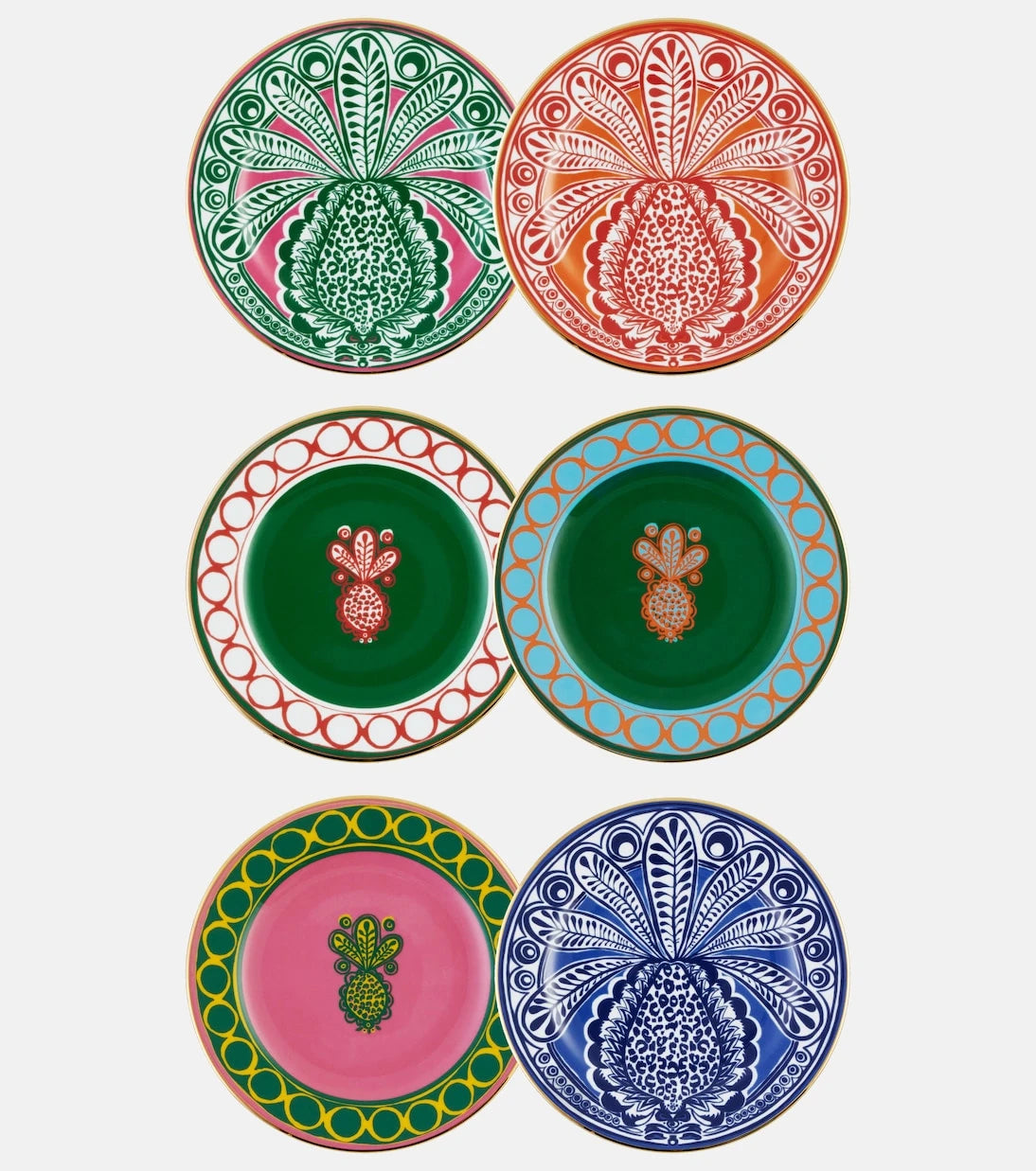 La DoubleJ - Pineapple set of 6 dessert plates