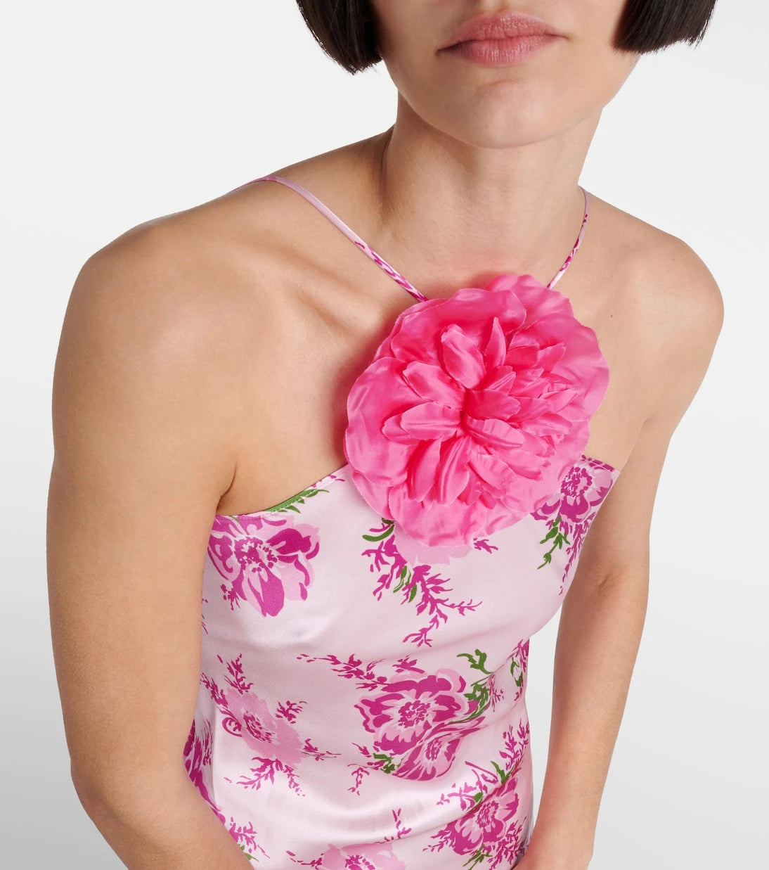 Rodarte - Floral-appliqué silk maxi dress