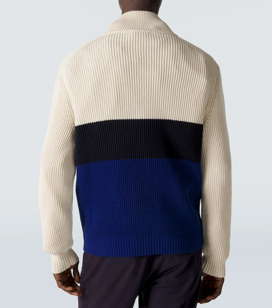 Dunhill - Colorblocked cotton and silk sweater