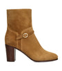 Valentino Garavani Beige Suede Pattie Heeled Ankle Boots 75