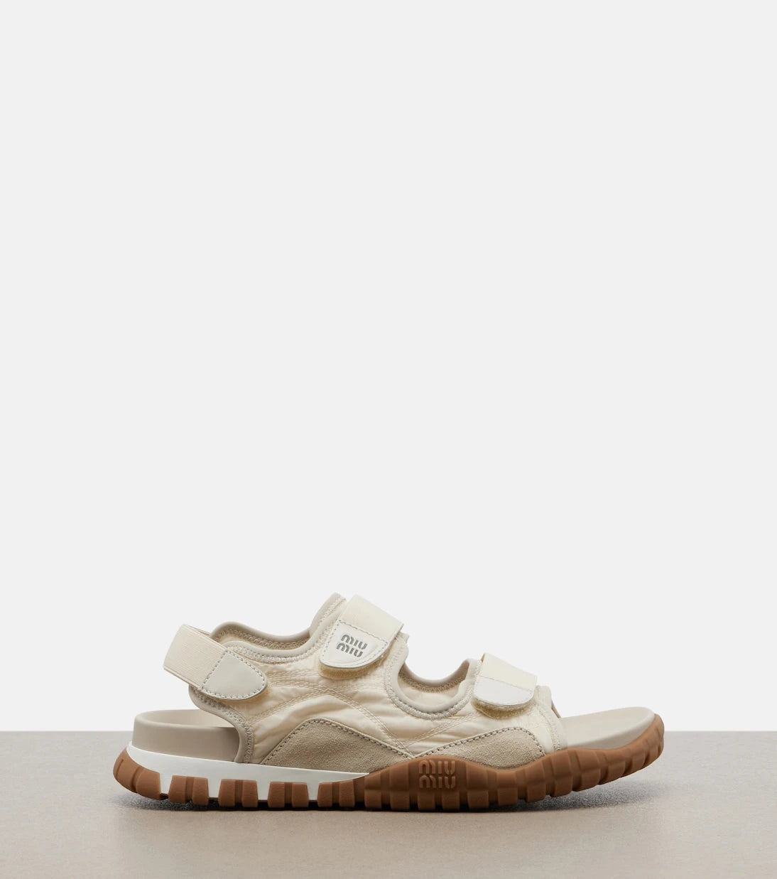 Miu Miu - Tyre leather-trimmed sandals