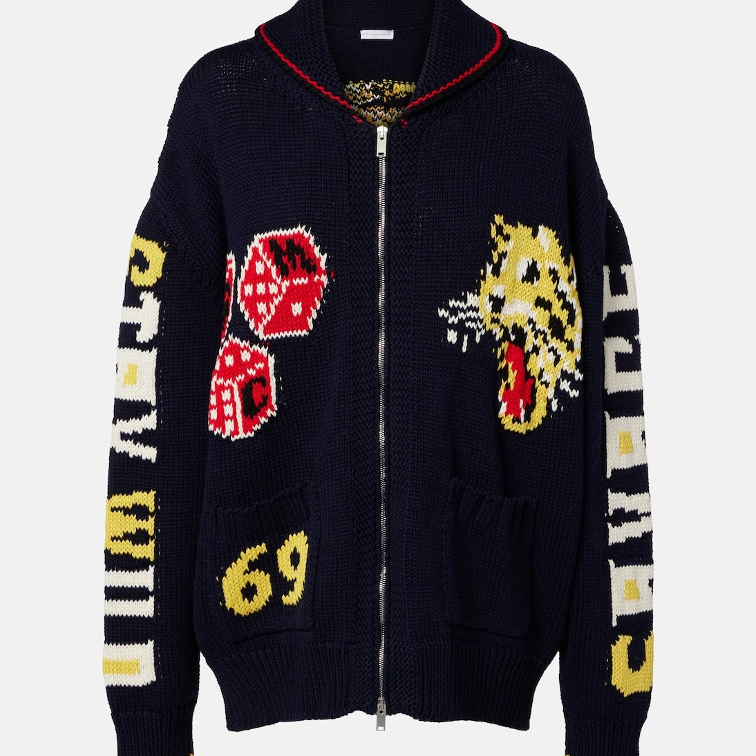 Stella McCartney - Intarsia cotton zip-up cardigan
