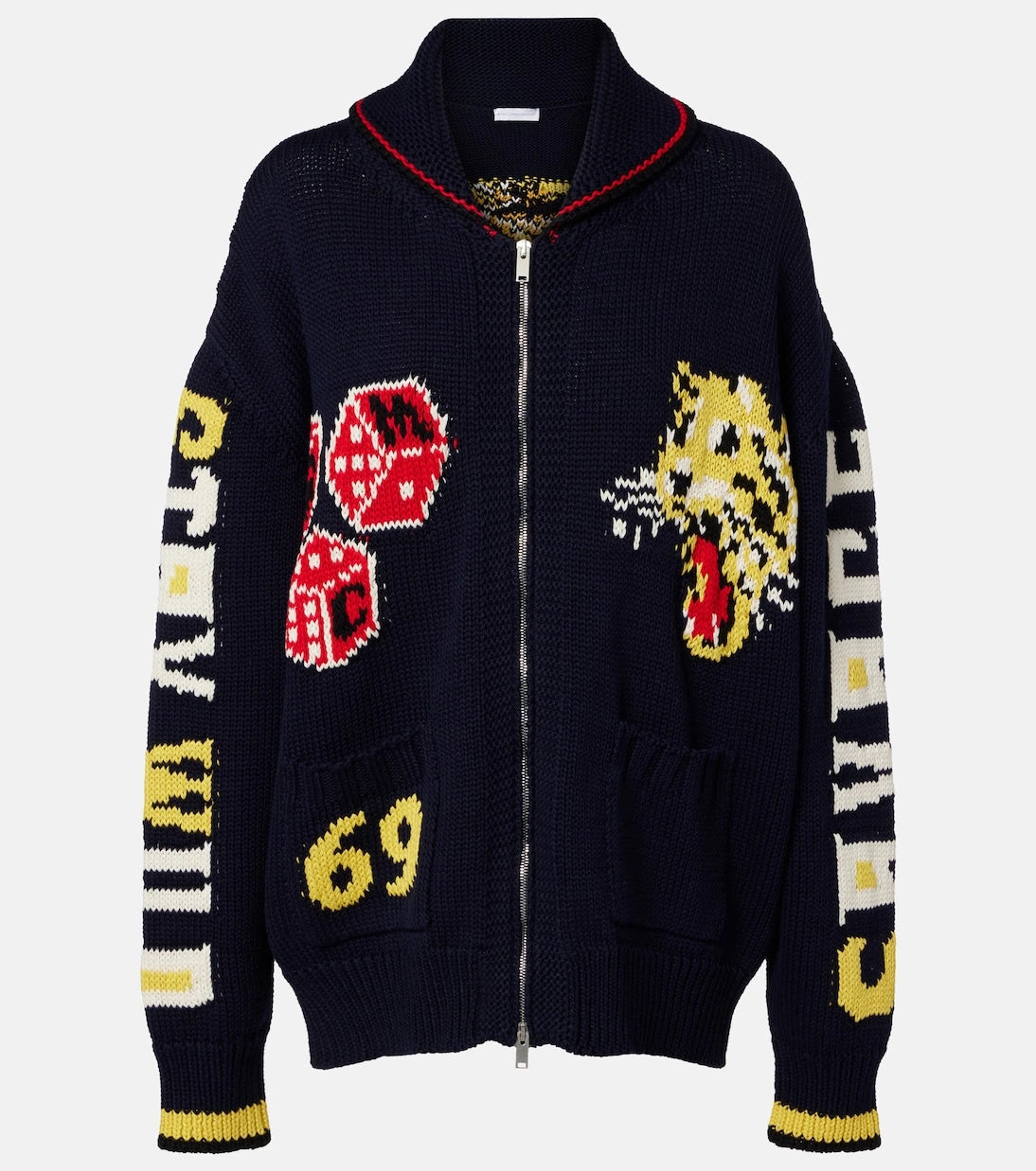 Stella McCartney - Intarsia cotton zip-up cardigan