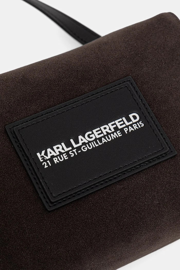 Karl Lagerfeld Erkek Omuz Çantası, Süet Görünümlü