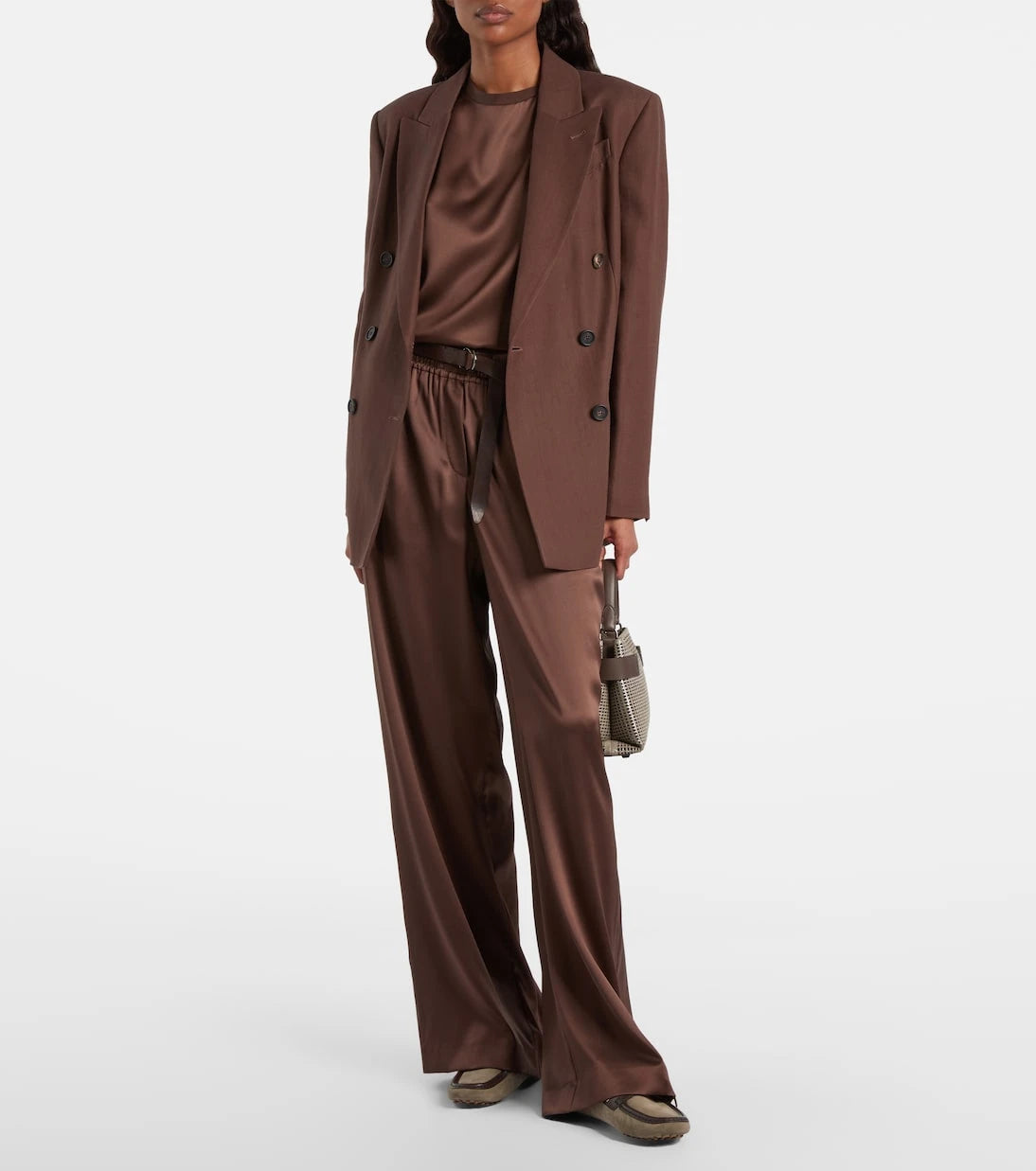 Brunello Cucinelli - Silk-blend satin top