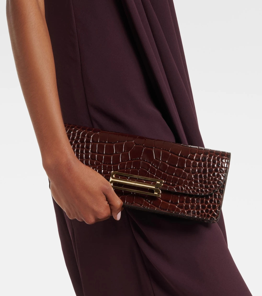 Victoria Beckham - Dorian East-West croc-effect leather clutch