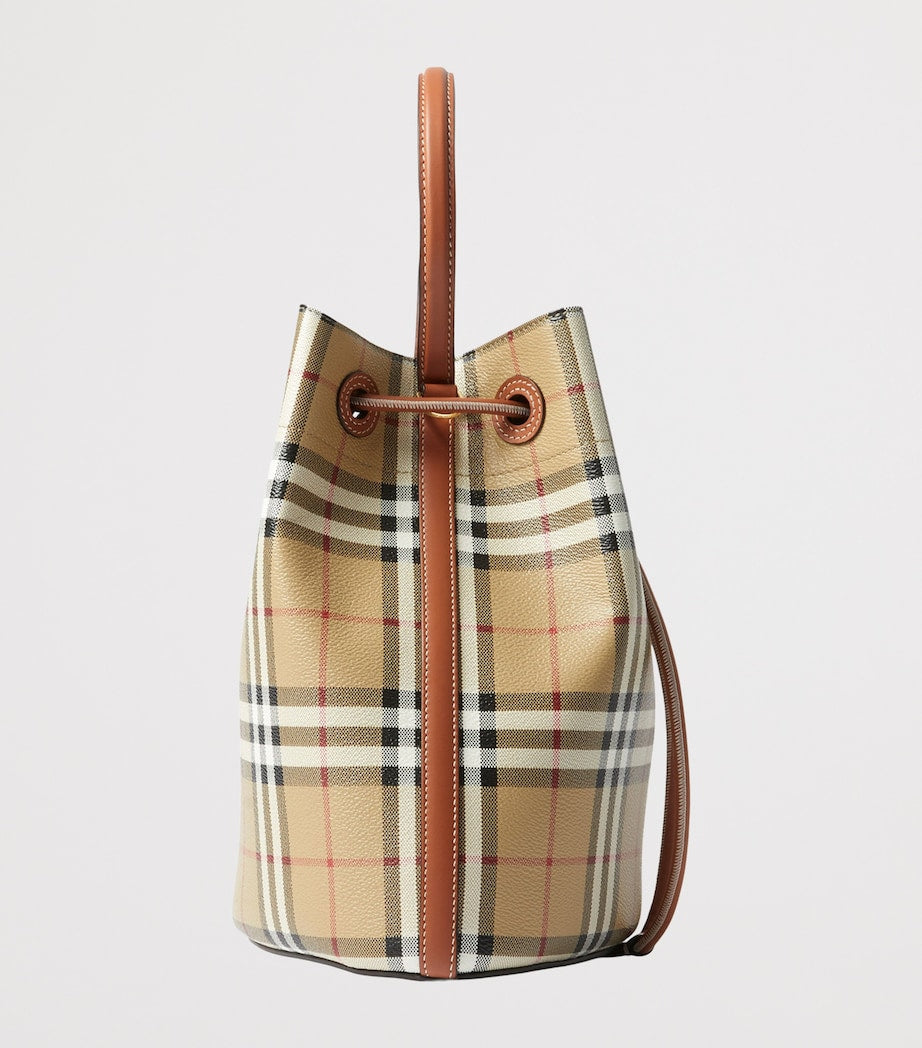 Brown Small Check Monogram Bucket Bag