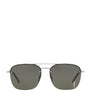 Silver Metal Aviator Sunglasses