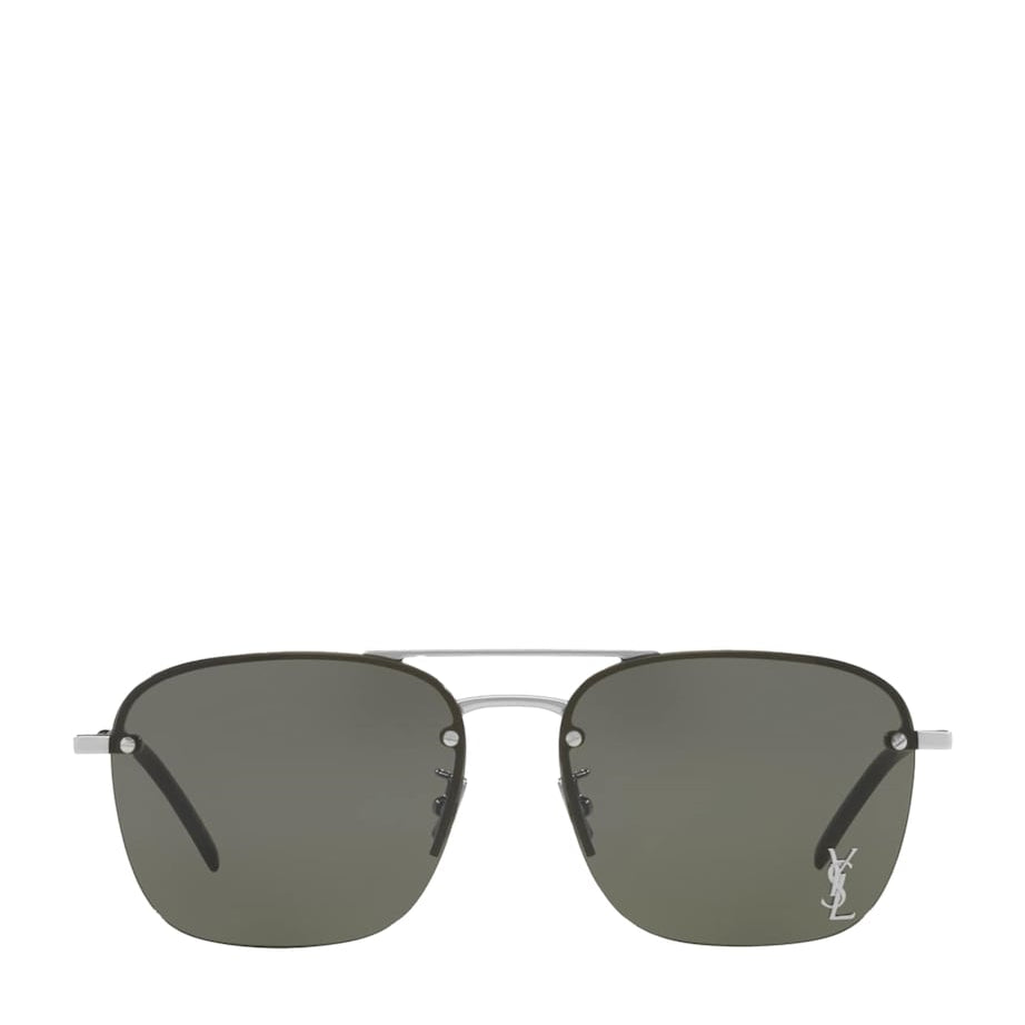 Silver Metal Aviator Sunglasses