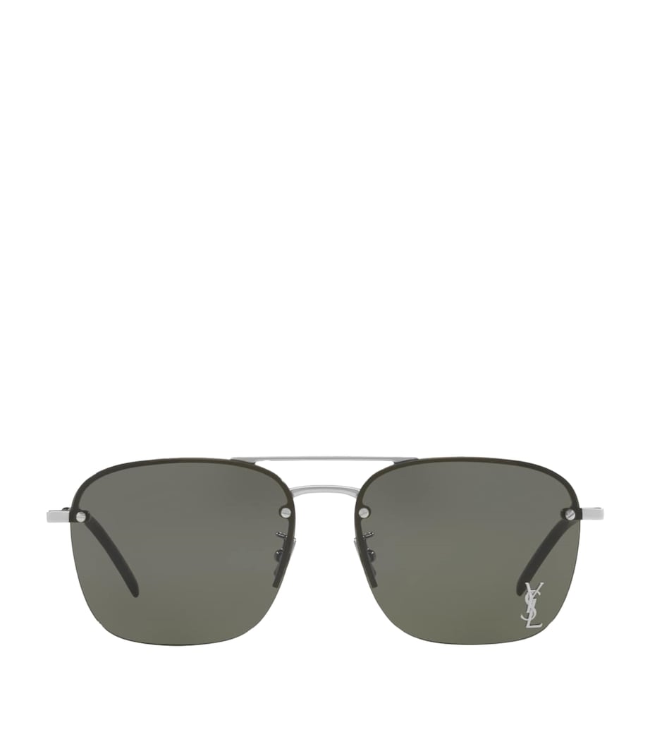 Silver Metal Aviator Sunglasses