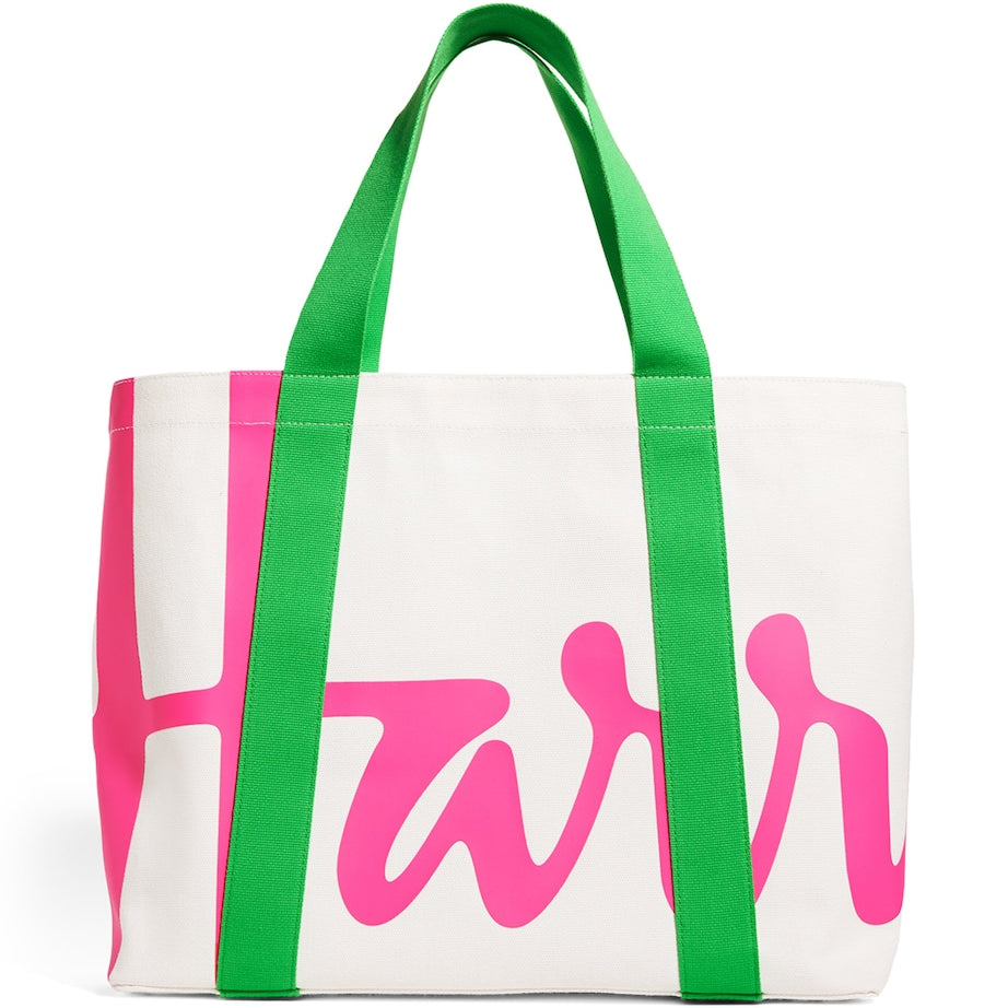 Ivory Medium Cotton Logo Tote Bag