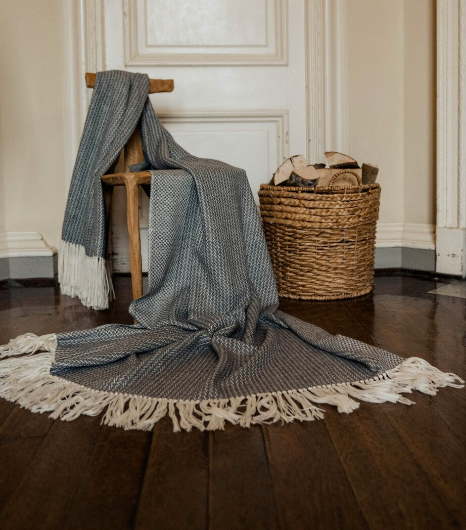 Araminta Campbell Alpaca-Blend Woodland Inkcap Throw (150cm x 230cm)