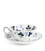 Wild Strawberry Inky Blue Teacup and Saucer