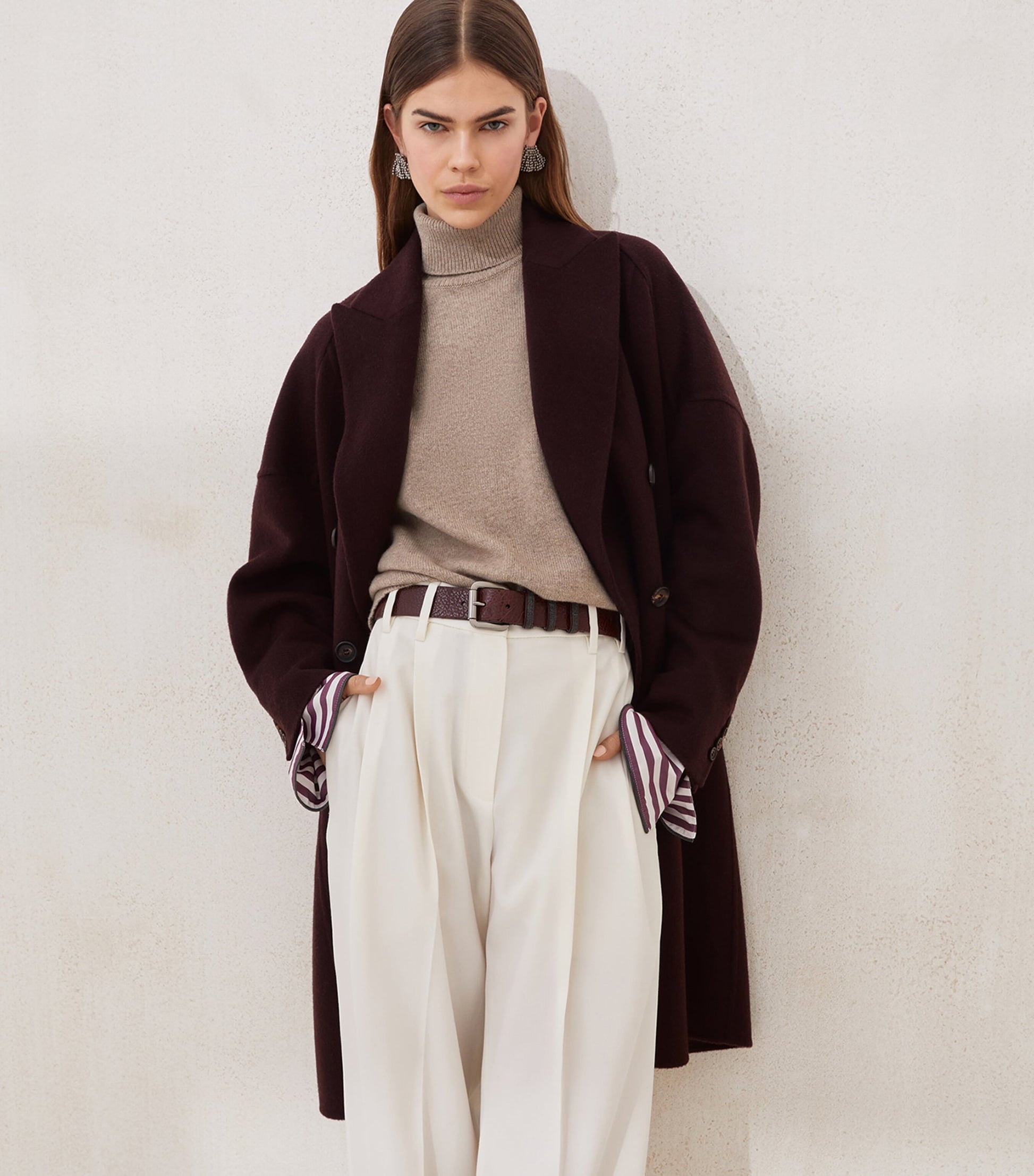 Brunello Cucinelli Red Cashmere Overcoat