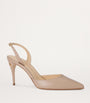 Jennifer Chamandi Beige Leather Vittorio Slingback Pumps 85