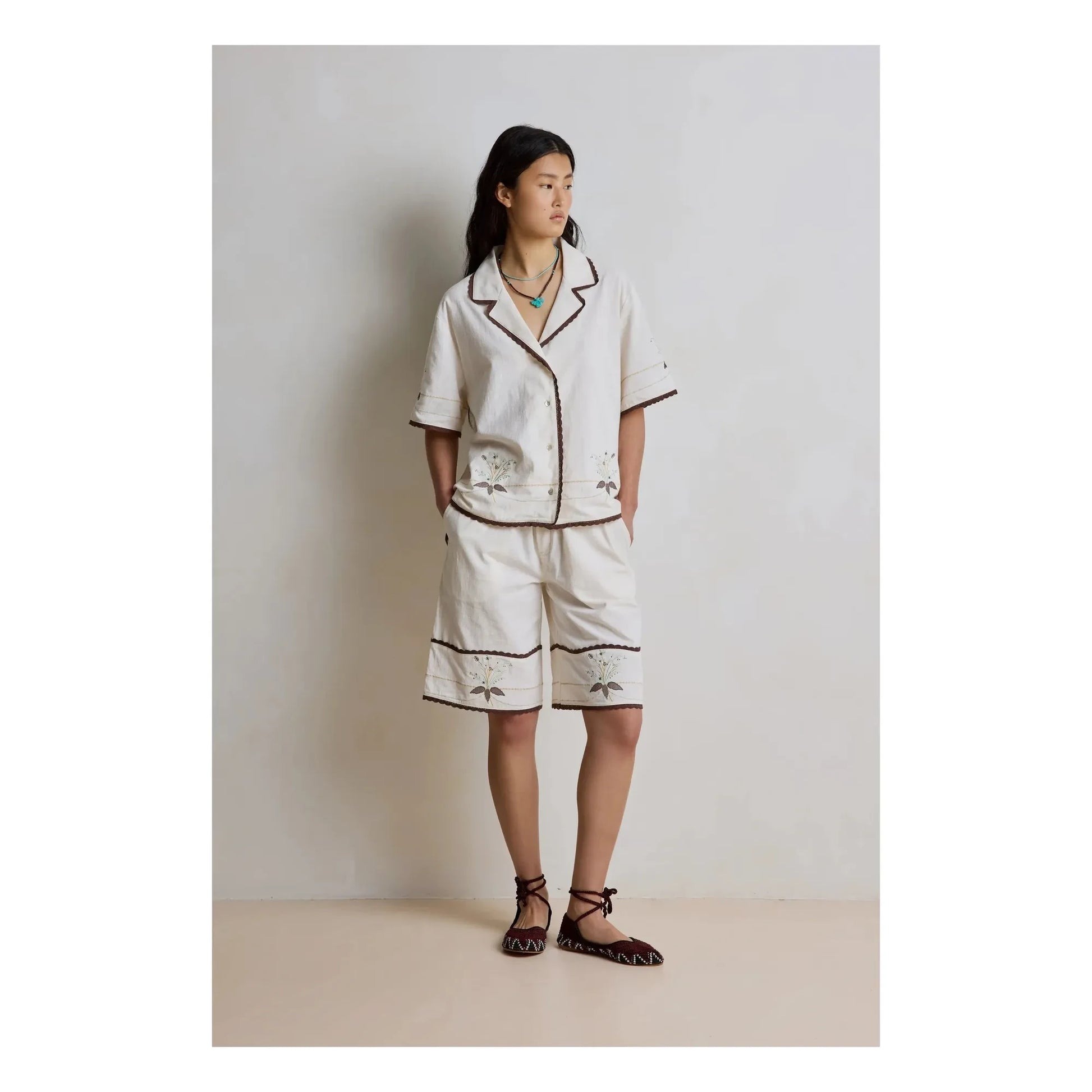 Hod - Cotton Capri shirt | Cream