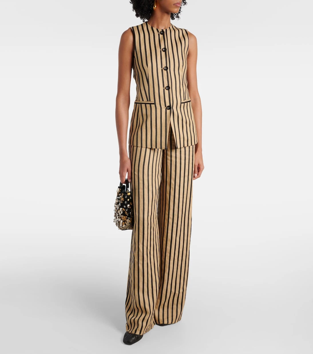 Max Mara - Rodeo striped linen and cotton-blend top