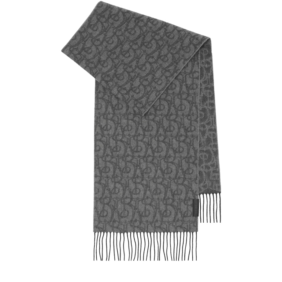 Burberry Grey Cashmere B Charm Scarf