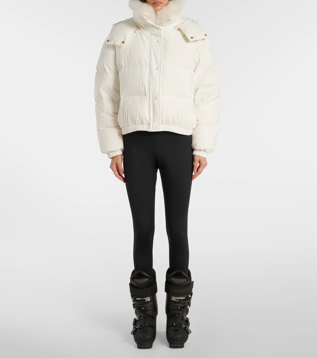 Yves Salomon - Doudoune 58cm shearling-trimmed ski jacket