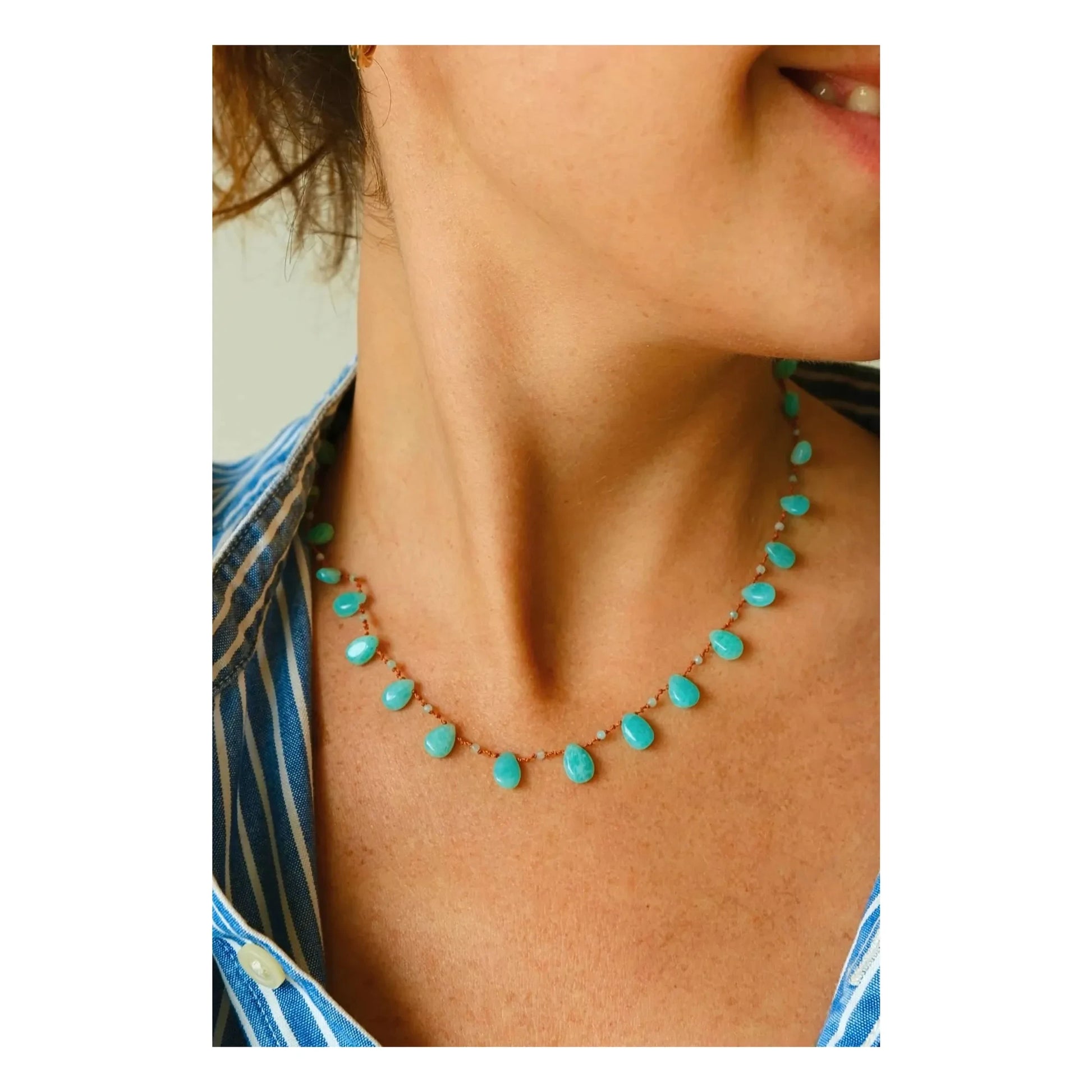 Ivarene - Beetle necklace | Azure blue