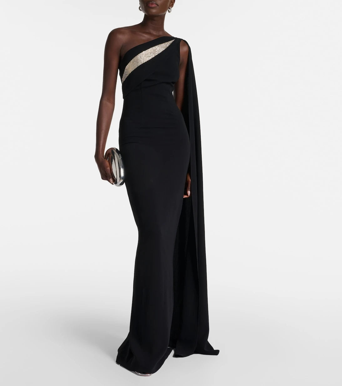 Roland Mouret - Embellished one-shoulder cady gown