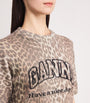 GANNI Multi Wool-Blend Leopard Print T-Shirt