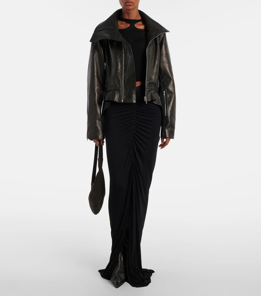 Rick Owens - Asymmetric leather jacket