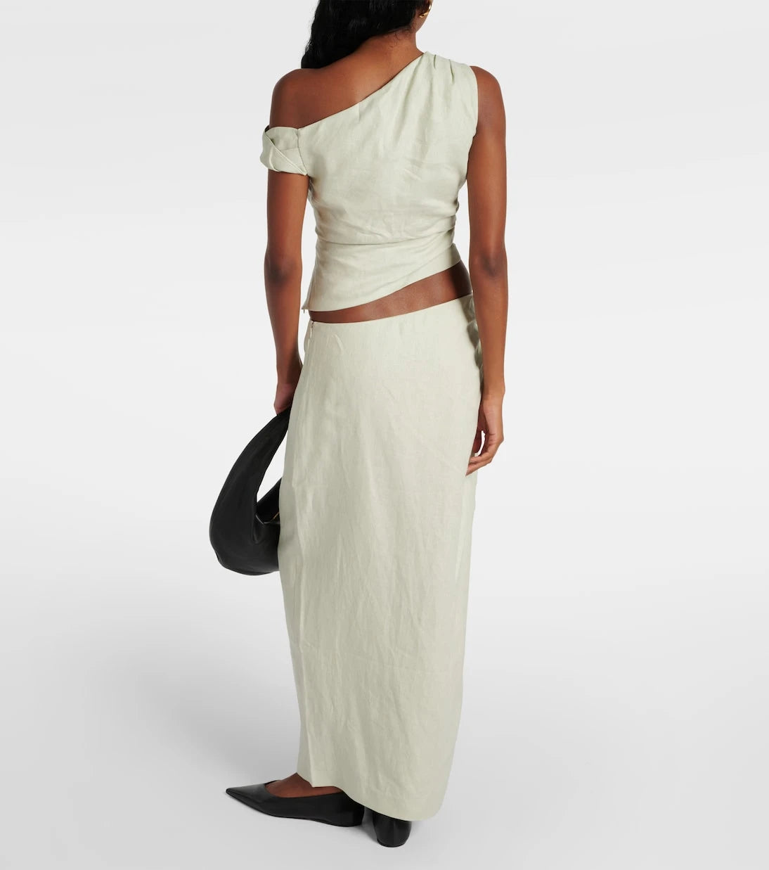 SIR - Iris asymmetric linen maxi skirt