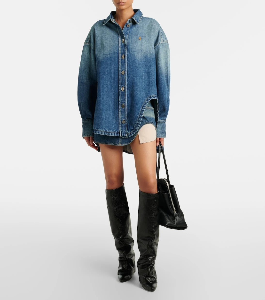 The Attico - Denim miniskirt