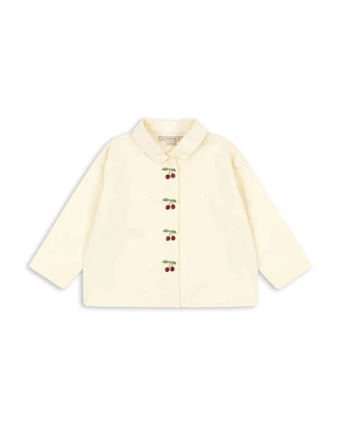 Konges Sløjd EVIA CHERRY SHIRT GOTS Çocuk Pamuklu Gömlek