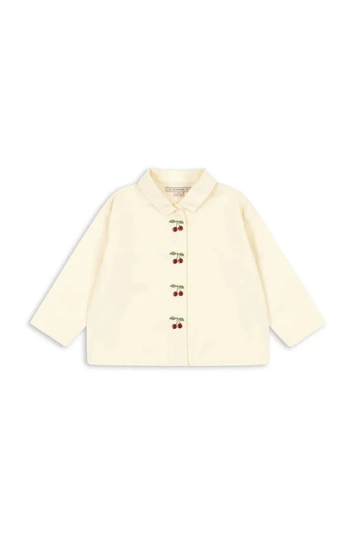 Konges Sløjd EVIA CHERRY SHIRT GOTS Çocuk Pamuklu Gömlek