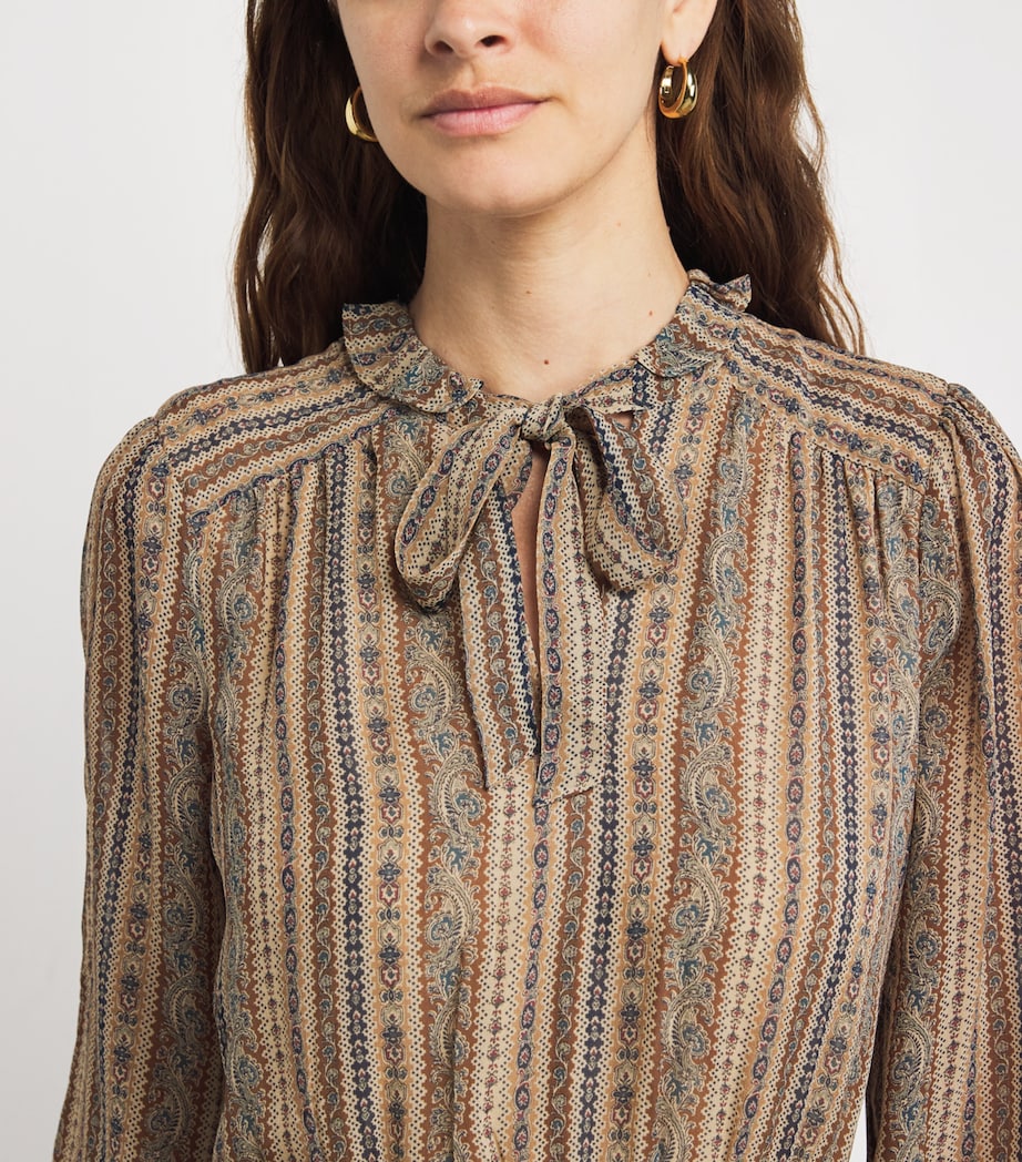 Silk Nantes Mini Dress BROWN MULTI