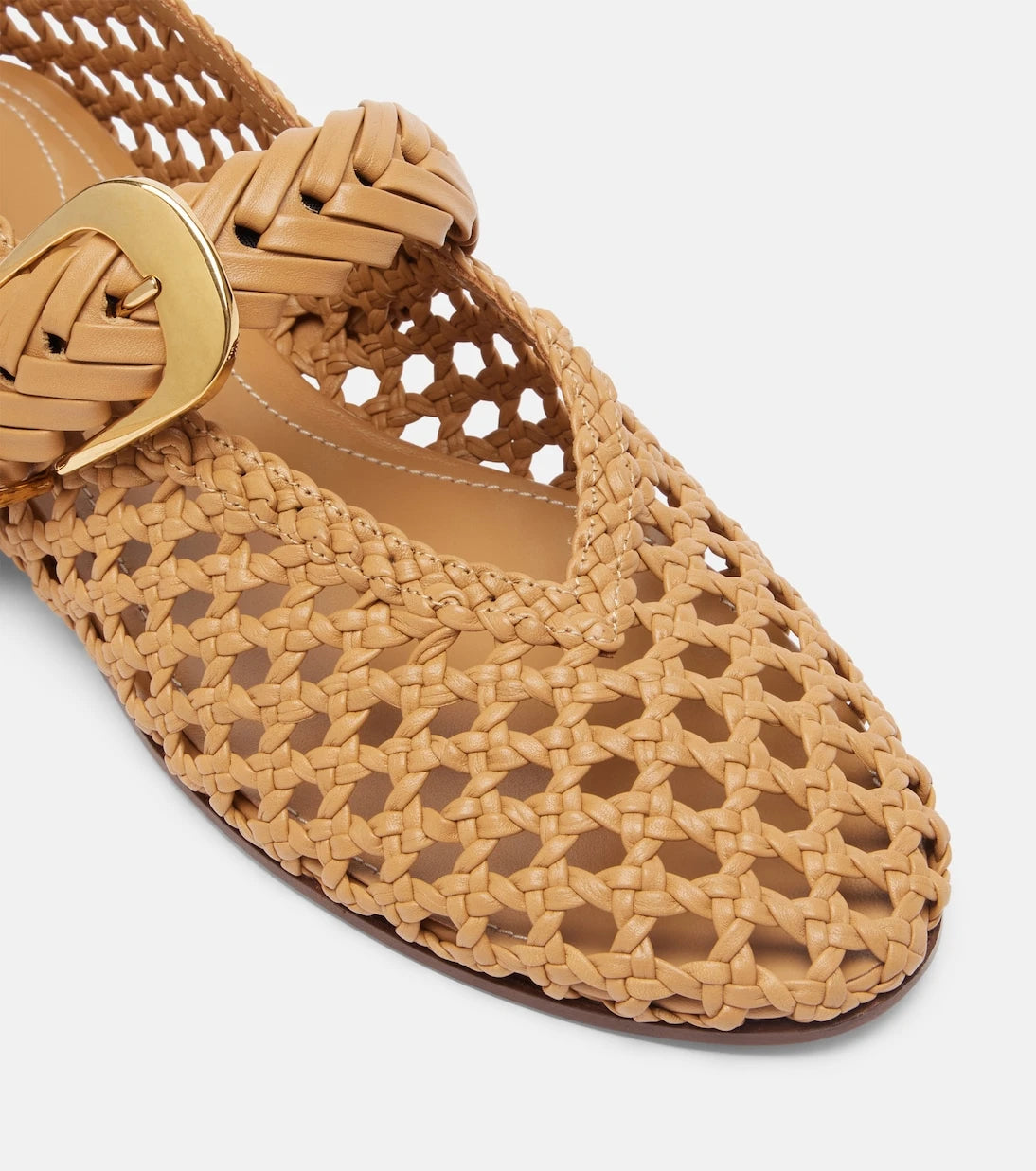 Zimmermann - Alchemy woven leather Mary Jane flats