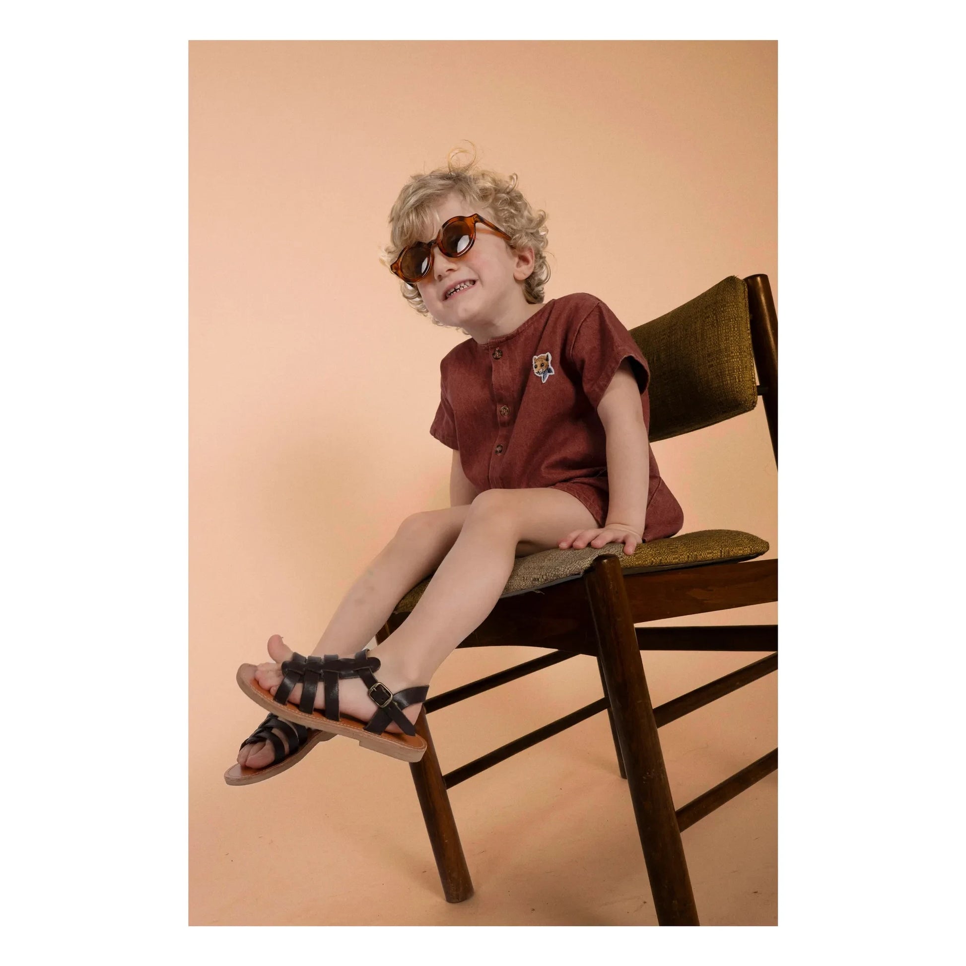 Loir - Arsene Denim Playsuit  | Terracotta