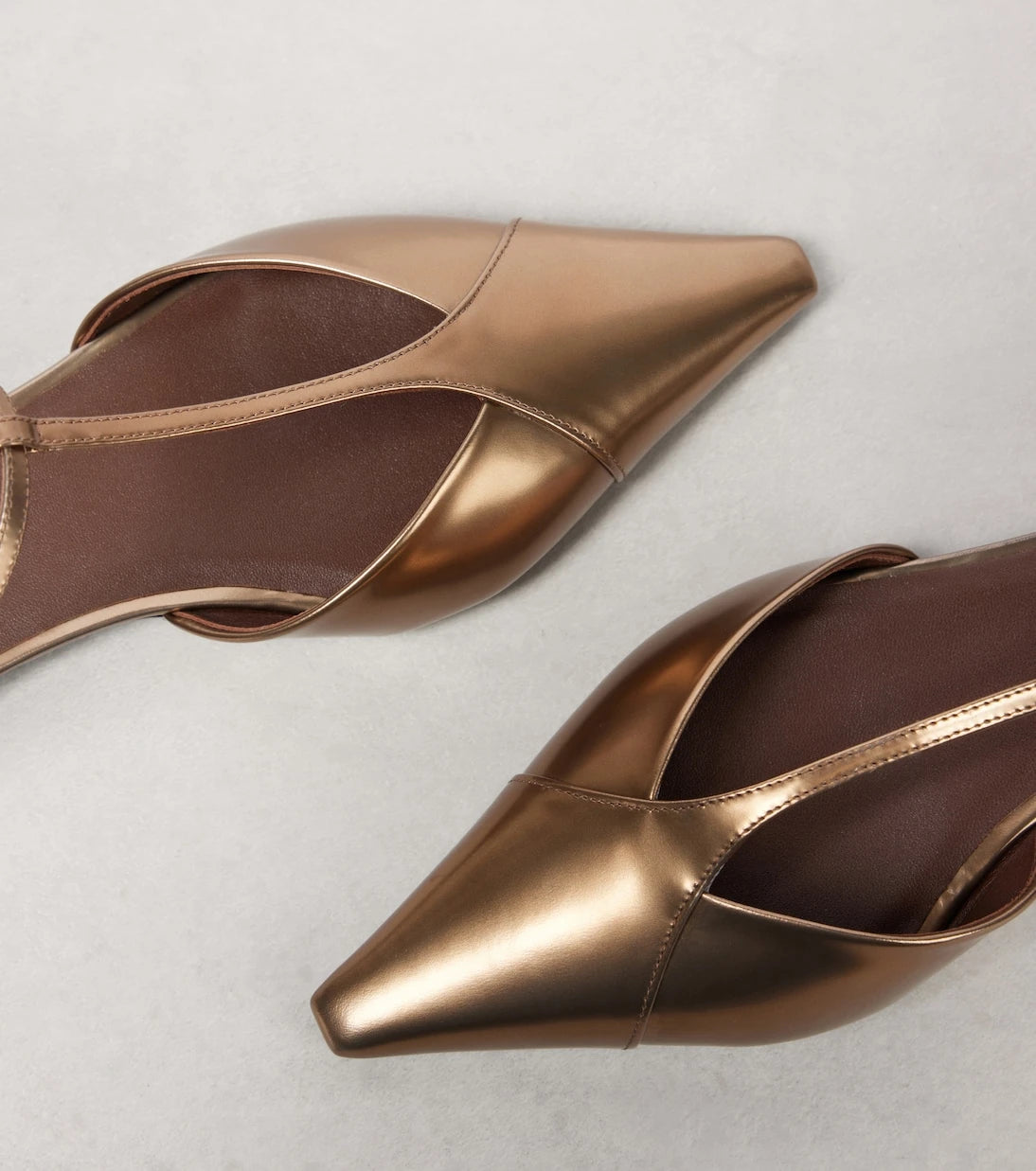 Max Mara - Metallic leather ballet flats