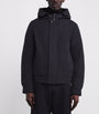 Navy Down Waterproof Shearling-Lined Short Parka