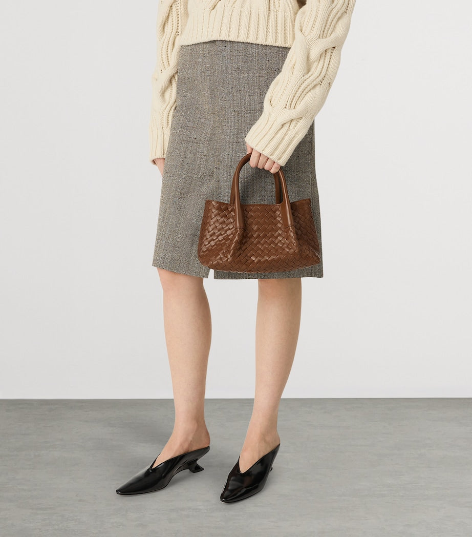 Bottega Veneta Grey Small Leather Pinacoteca Top-Handle Bag