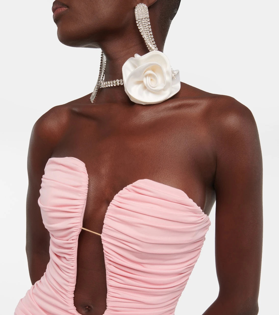 Magda Butrym - Floral-appliqué ruched minidress