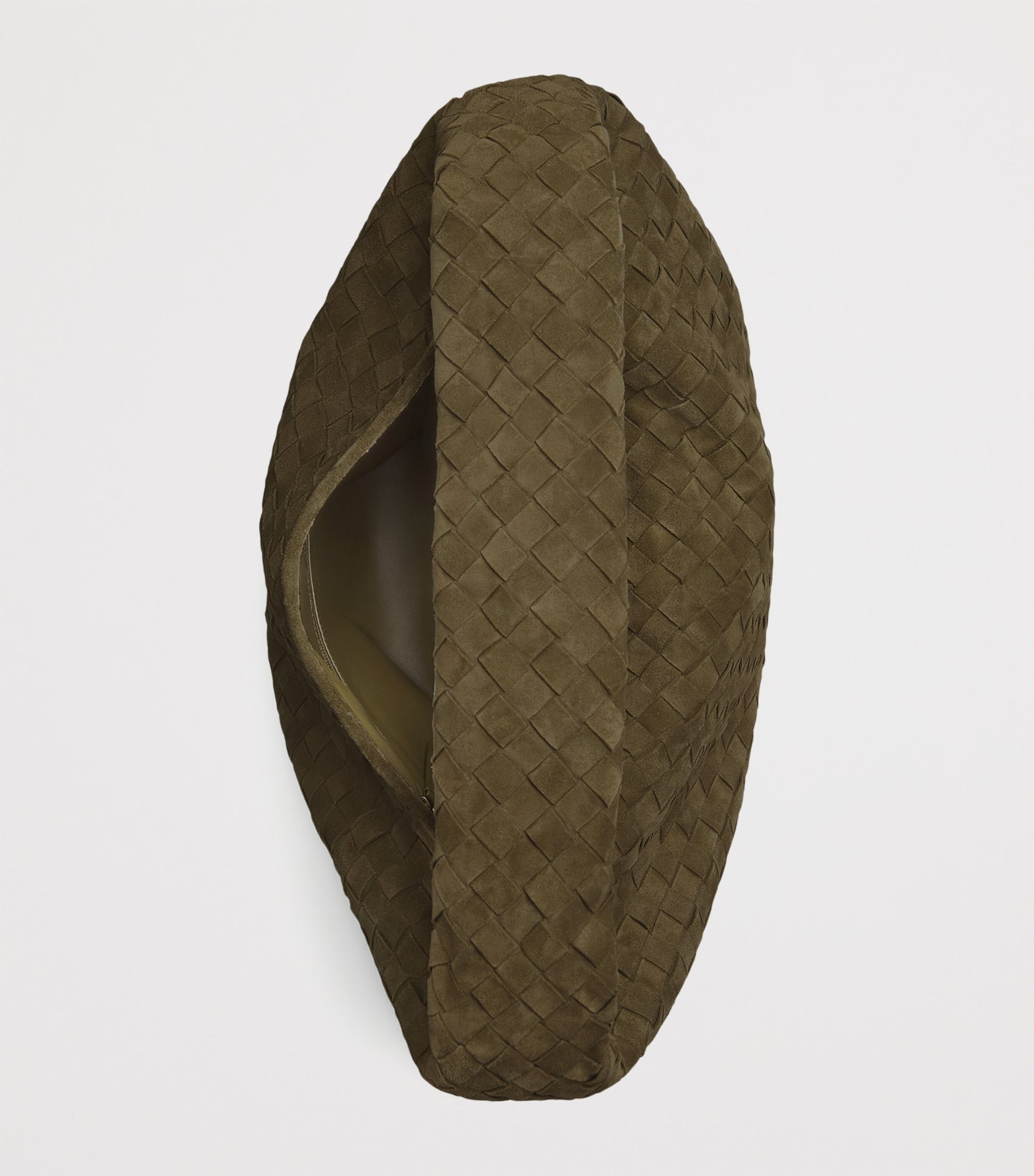 Grey Large Suede Hop Shoulder Bag