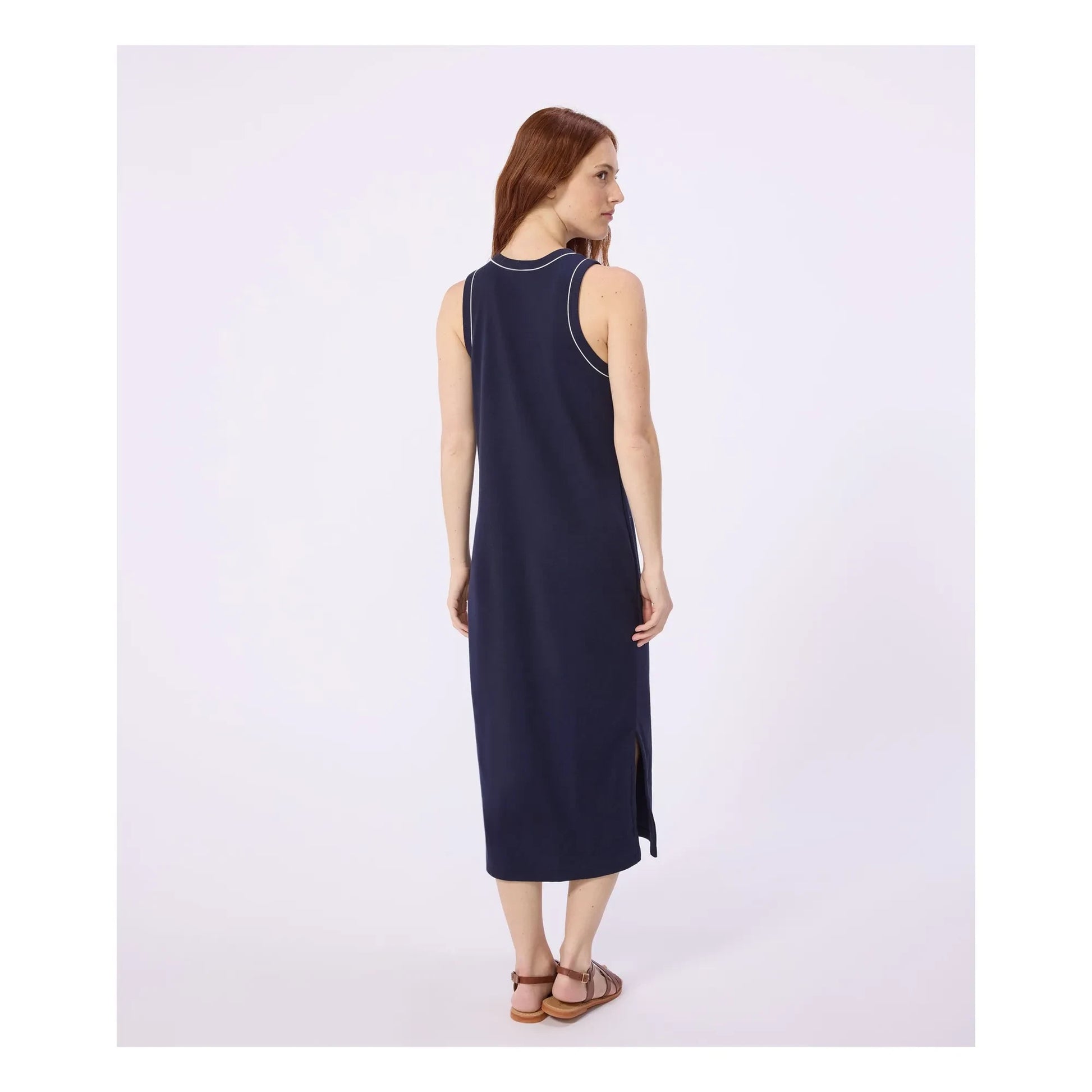 Petit Bateau - Plain Ribbed Tank Dress | Navy blue