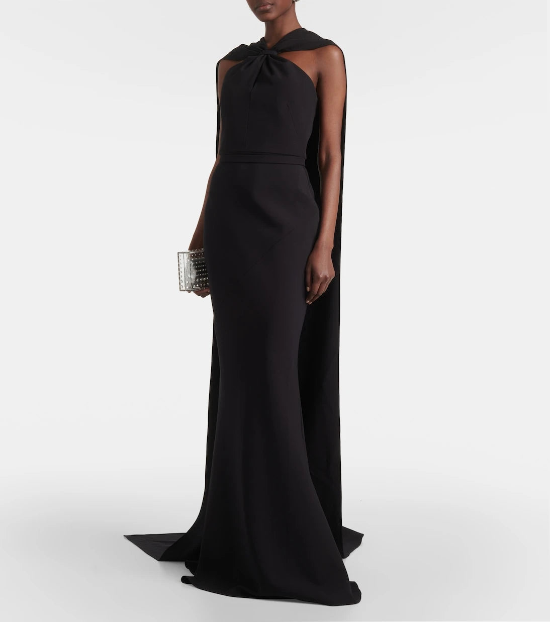 Safiyaa - Lilien caped crepe gown