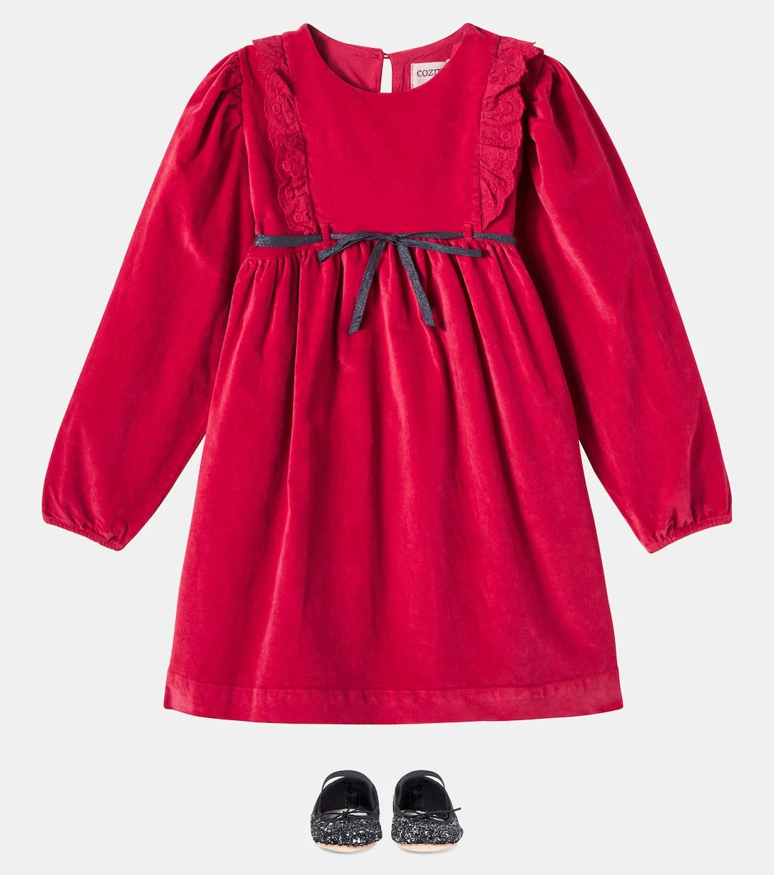 Cozmo - Osaka ruffled cotton velour dress