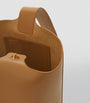 Brown Medium Pebble-Calfskin Bucket Bag