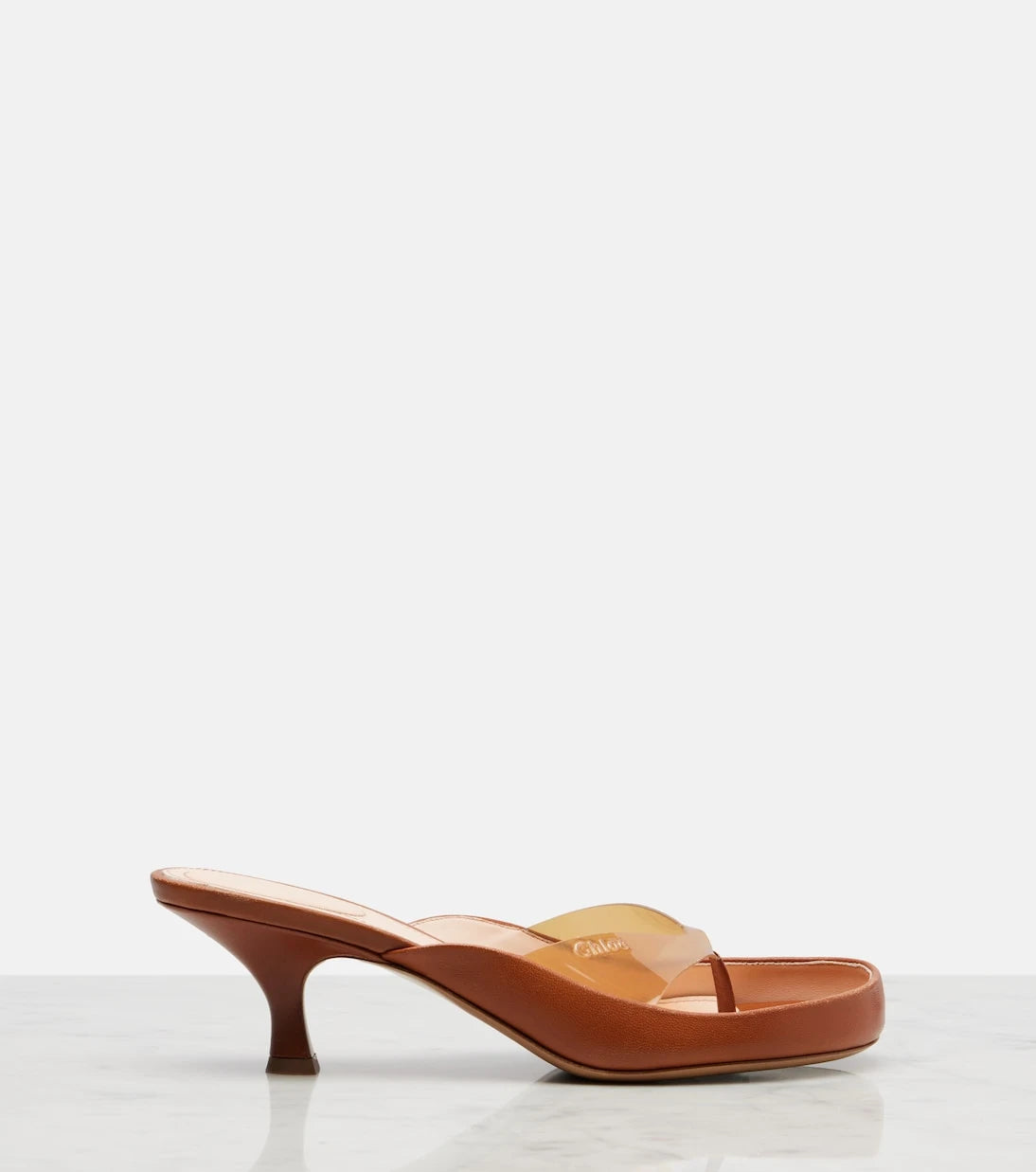 Chloé - Junie leather and TPU thong sandals