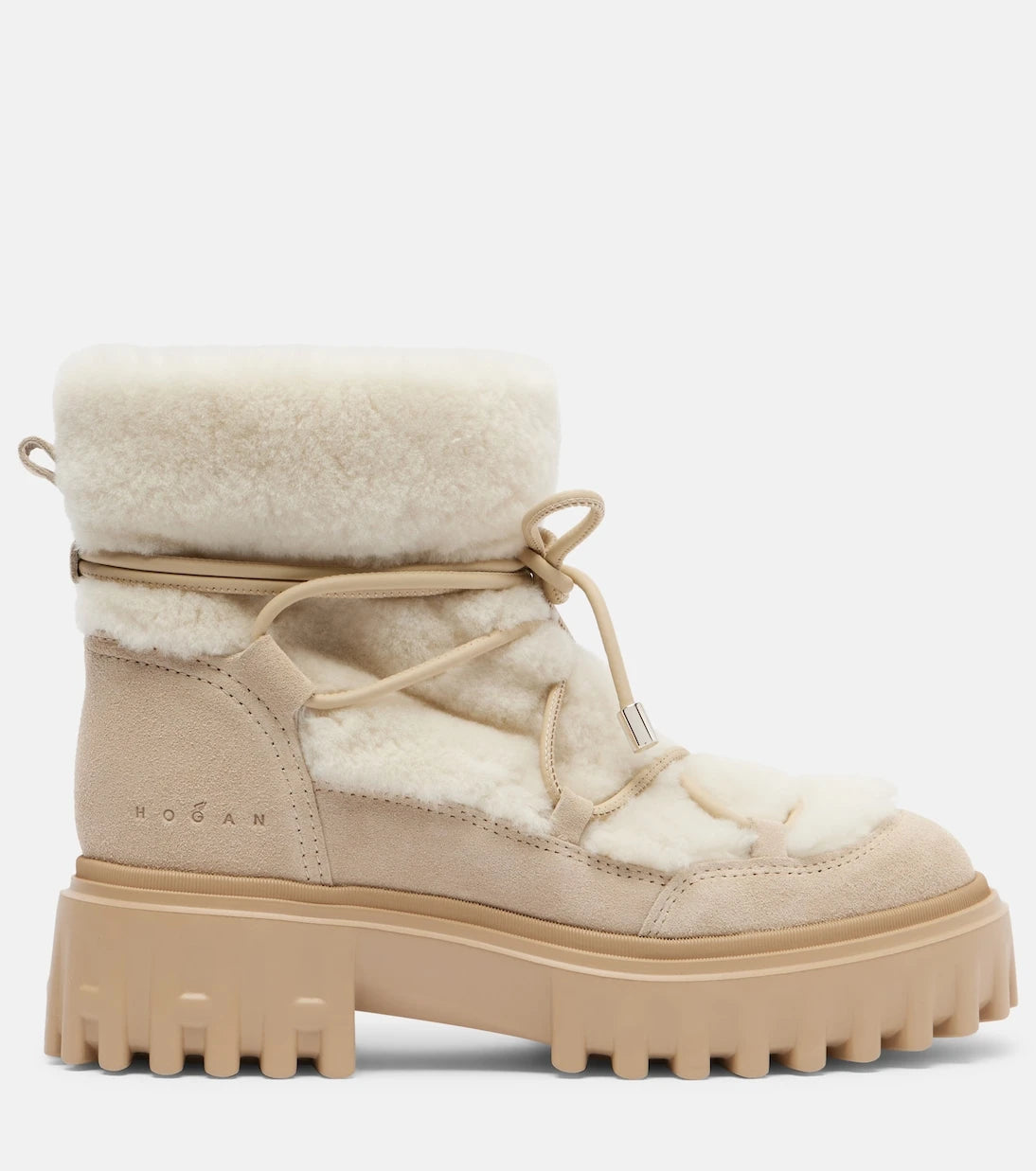 Hogan - Hogan H700 shearling-trimmed suede ankle boots
